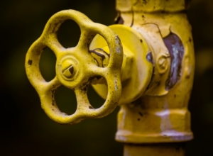 A close-up of a valve