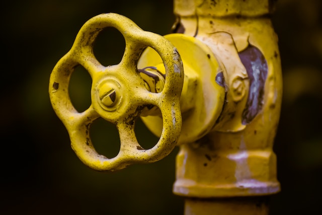 A close-up of a valve